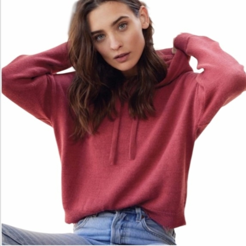 Nation LTD‎ Jorjie Baby Alpaca Hoodie Sweater Berry Pink
